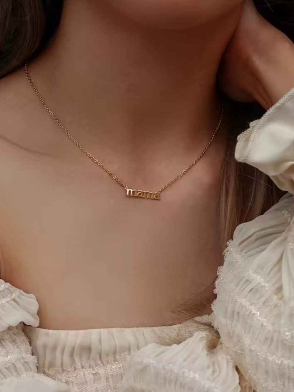 Mama Gold Nameplate Necklace - Elegant Womenβs Jewelry